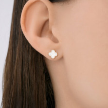 Серьги пусеты золотые пробы 585 с фианитом