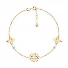 Браслет золотой пробы 585 с фианитом