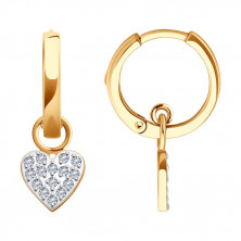 Серьги золотые пробы 585 с фианитом