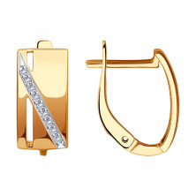 Серьги золотые пробы 585 с фианитом