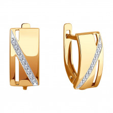 Серьги золотые пробы 585 с фианитом