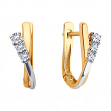 Серьги золотые пробы 585 с фианитом