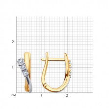 Серьги золотые пробы 585 с фианитом