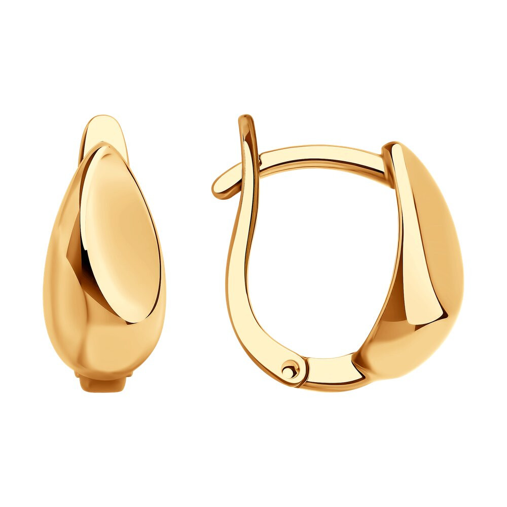 Серьги золотые пробы 585 без вставок