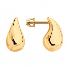 Серьги пусеты золотые пробы 585 без вставок