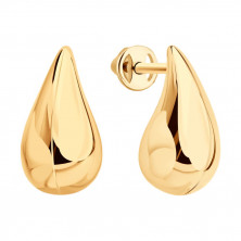 Серьги пусеты золотые пробы 585 без вставок