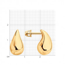 Серьги пусеты золотые пробы 585 без вставок