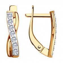 Серьги золотые пробы 585 с фианитом