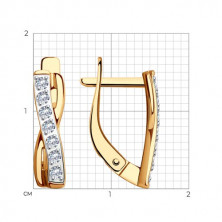 Серьги золотые пробы 585 с фианитом