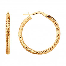 Серьги конго золотые пробы 585 без вставок