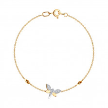 Браслет золотой пробы 585 с фианитом