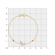 Браслет золотой пробы 585 с фианитом