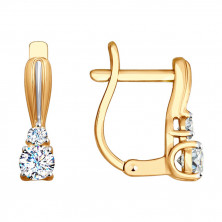 Серьги золотые пробы 585 с фианитом