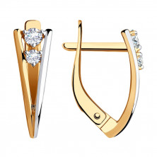 Серьги золотые пробы 585 с фианитом