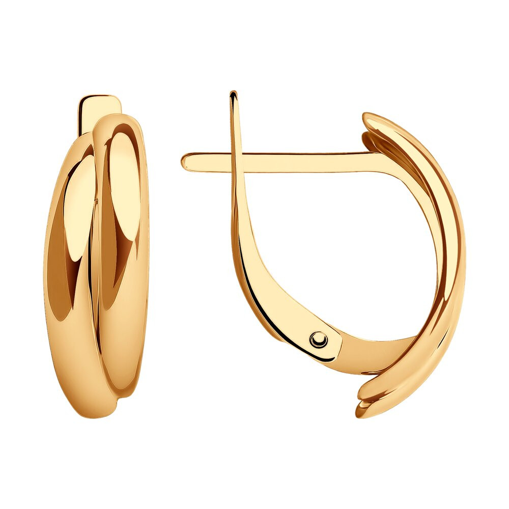 Серьги золотые пробы 585 без вставок