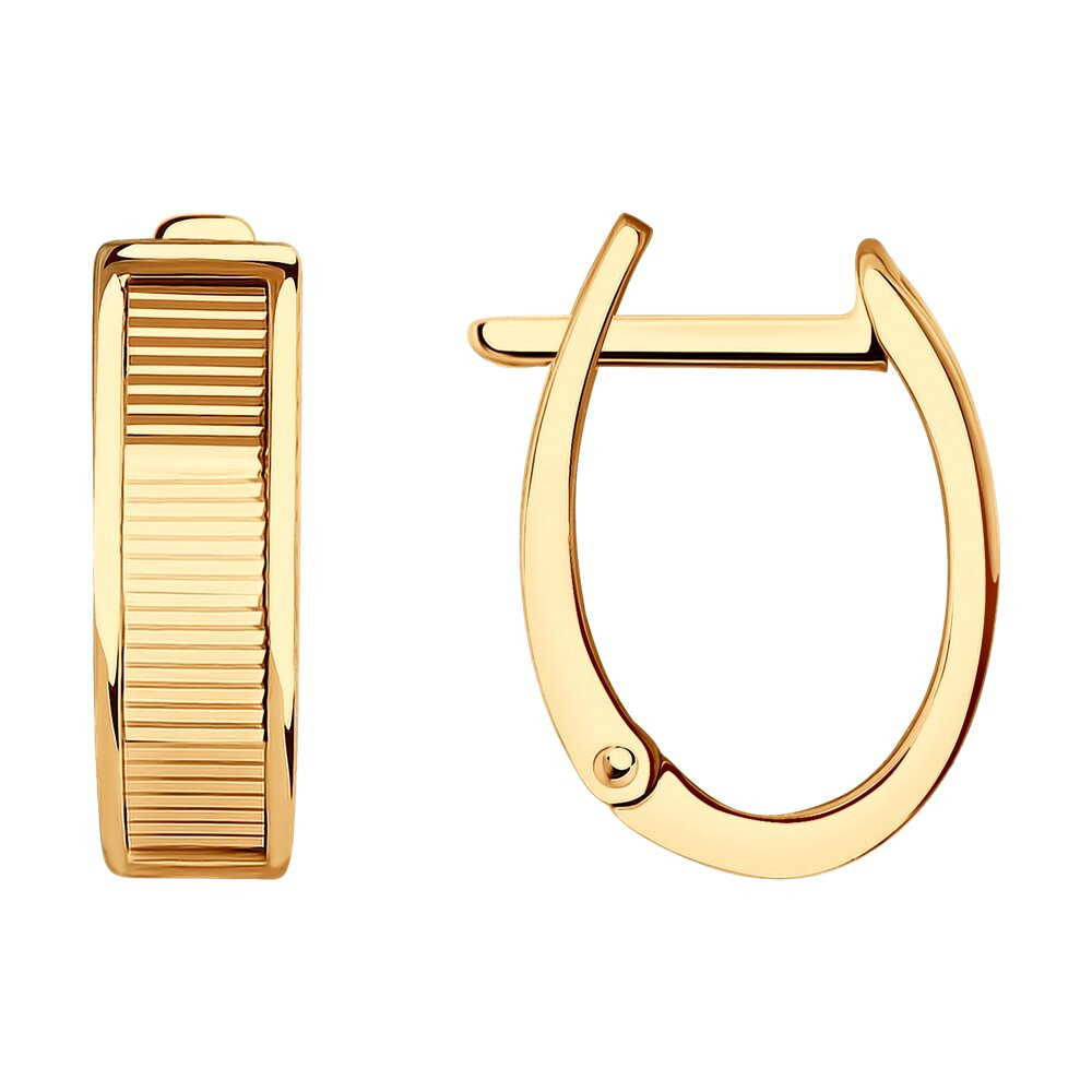 Серьги золотые пробы 585 без вставок