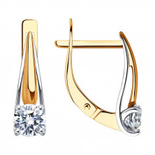 Серьги золотые пробы 585 с фианитом