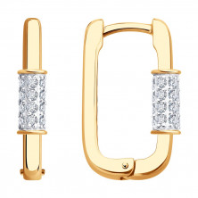 Серьги золотые пробы 585 с фианитом