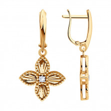 Серьги золотые пробы 585 с фианитом