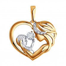 Подвеска золотая пробы 585 с фианитом