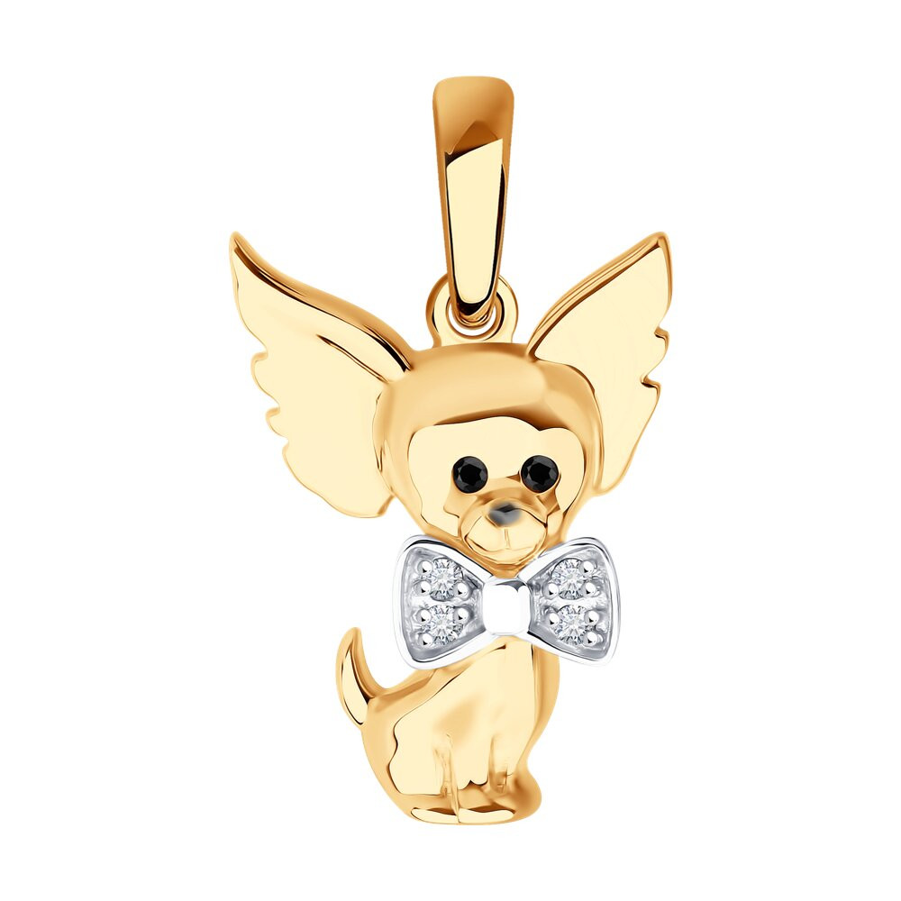 Подвеска золотая пробы 585 с фианитом