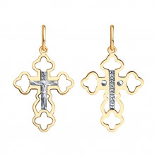 Подвеска крест золотая пробы 585 без вставок