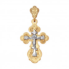 Подвеска крест золотая пробы 585 без вставок
