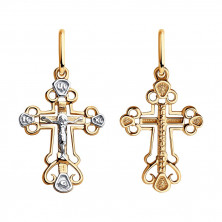 Подвеска крест золотая пробы 585 без вставок